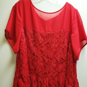 Red lace dress